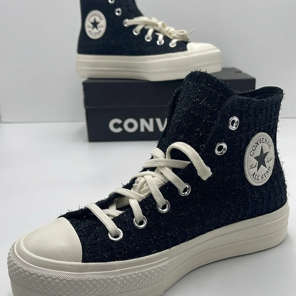 Converse WMNS CTAS LIFT HI BLACK/SILVER/EGRET A12740C Platforms Sneakers
